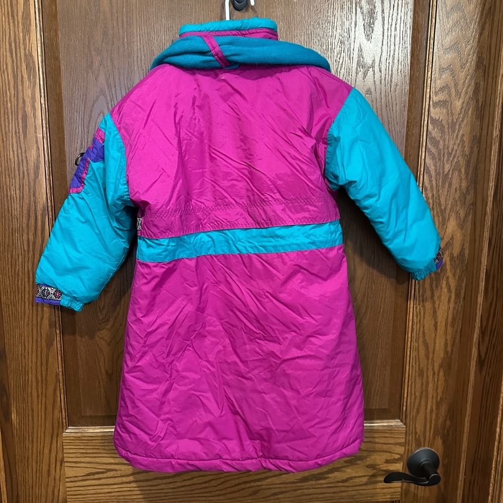 Kids Vintage Ski Jacket Snowboard Coat‎ Retro 80s 90s Colorful Size 6 - Picture 10 of 10